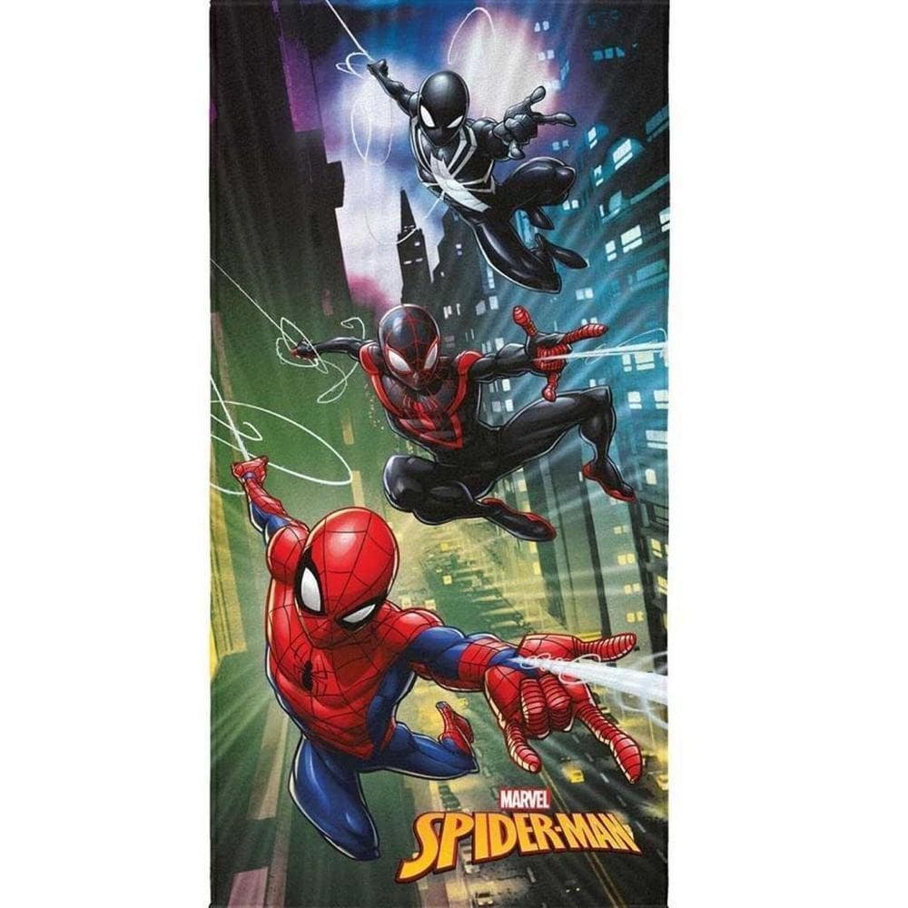 Toalha Aveludada Transfer Spider Man 70 Cm X 1,40 M
