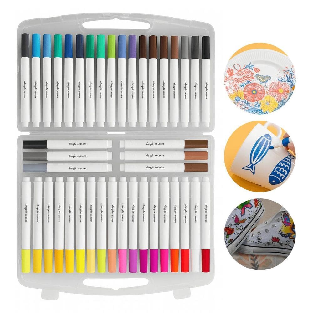 Kit 48 Canetas Marcador Acrílico Permanente Colorida Brush