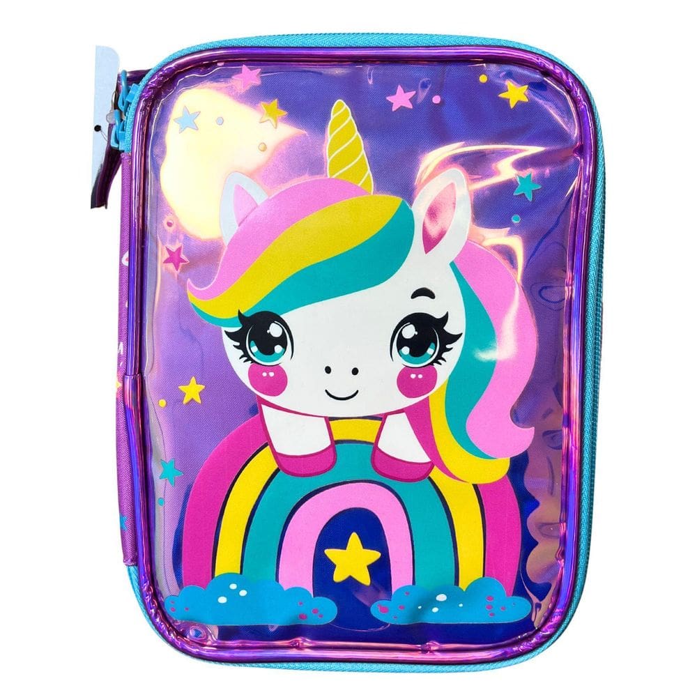 Estojo Escolar Grande Box Unicórnio Rku5005E - Lilás