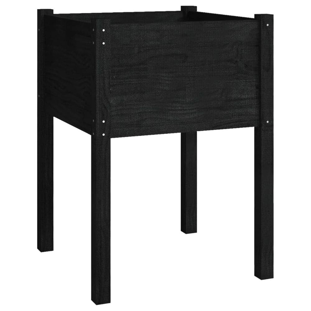 Plantador de jardim VidaXL Black Solid Wood Pine 50x50x70 cm