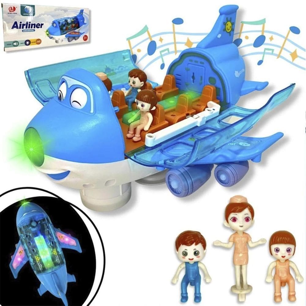 Avião Azul Infantil Masculino Brinquedo Educativo Envio