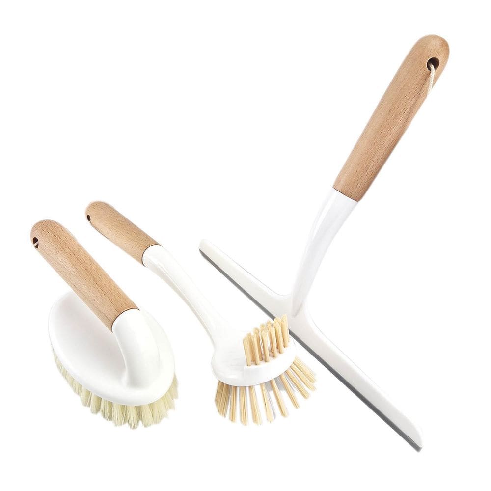 Kit 3 Peças Rodo Rodinho Escova De Roupa Escova Cabo Longo