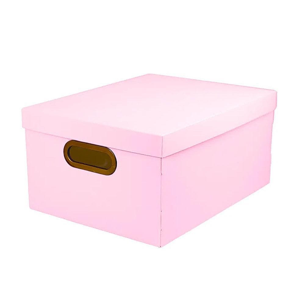 Caixa Organizadora Dello Linho Média 38X29X18,5Cm 2192 Rosa