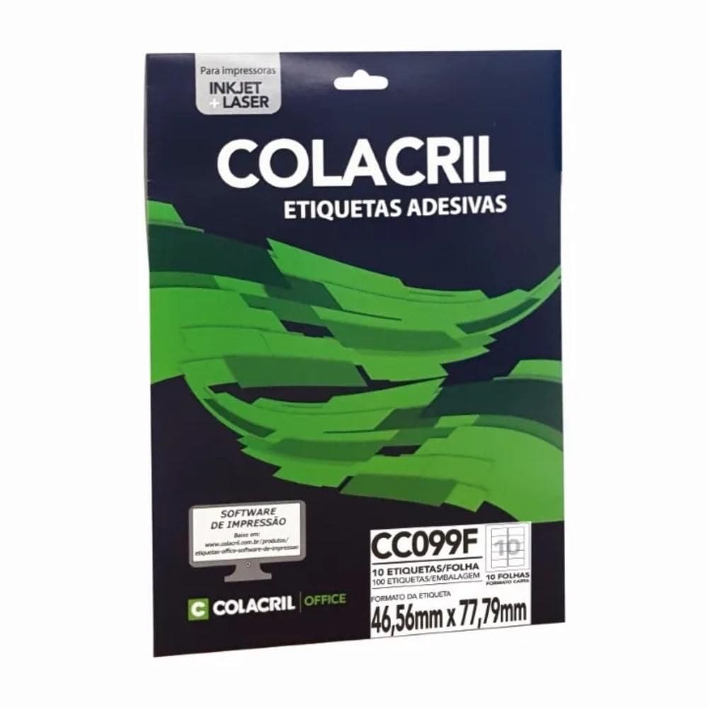 Etiqueta Adesiva Colacril Carta Cc099F 46,56X77,79Mm C/100