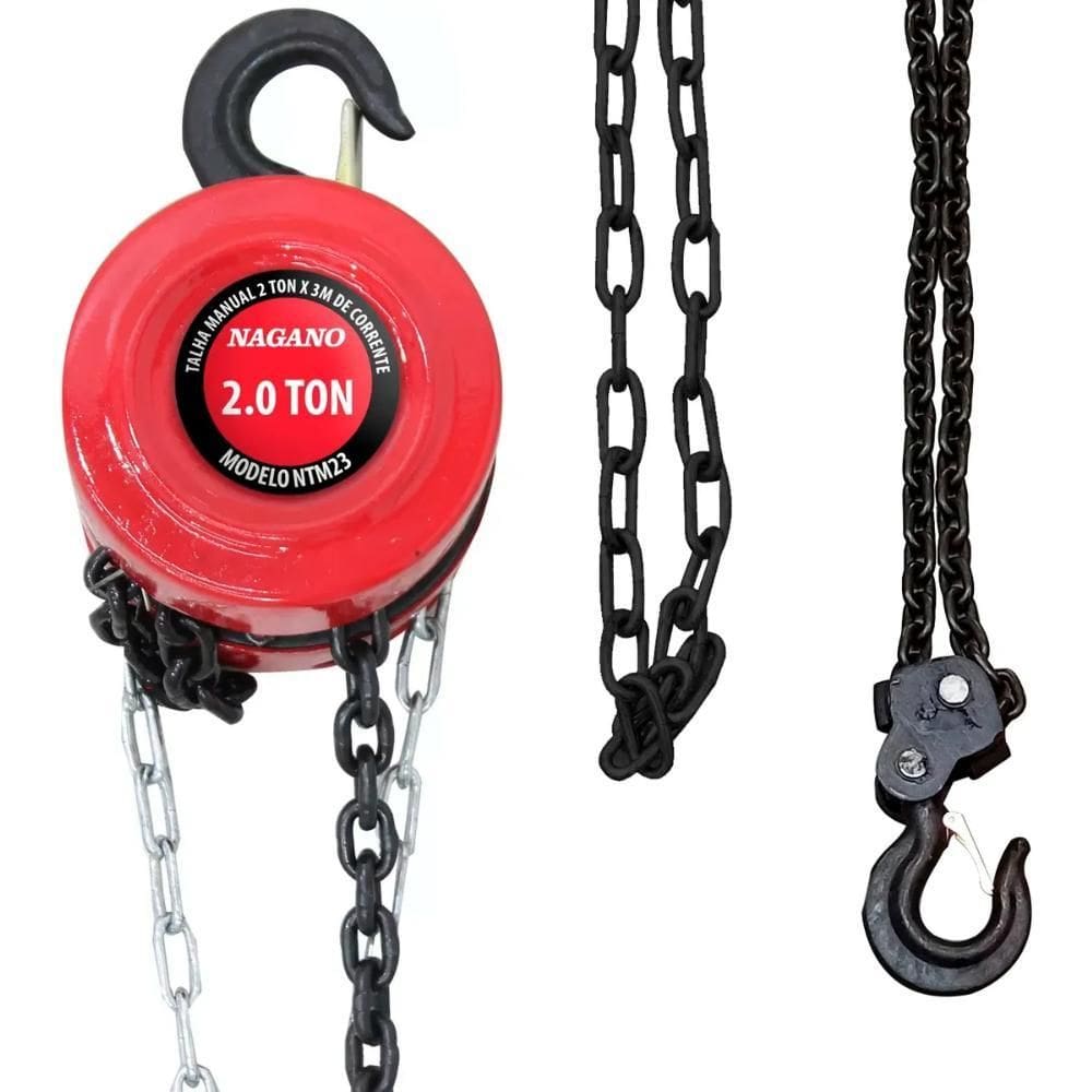 Talha Manual 2 Toneladas 3M Corrente Hsz Nagano Ntm23 - Novo