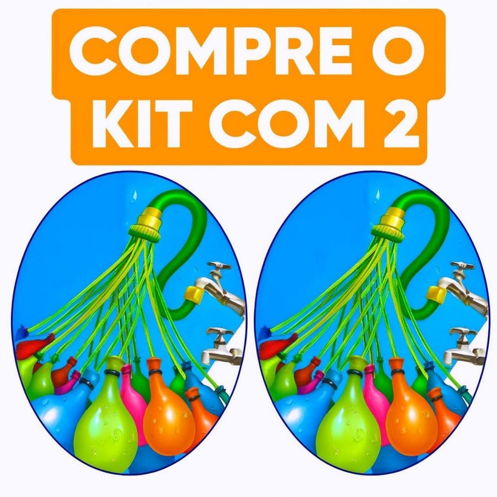KIT 2 Enche Bexiga Água 60s Auto-Se Conector Enche 37 Balões