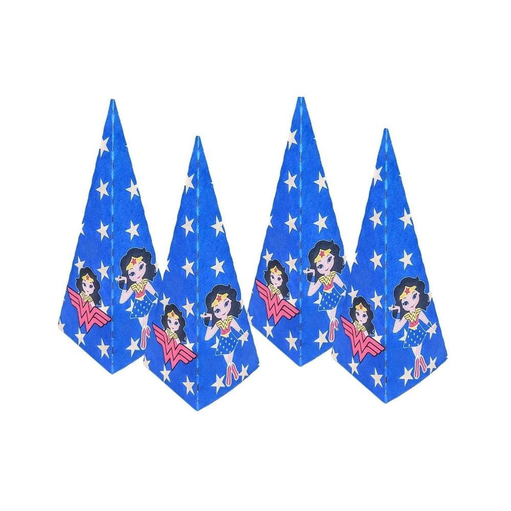 10 Caixas Avulsa Mulher Maravilha Festa - 10 Cone