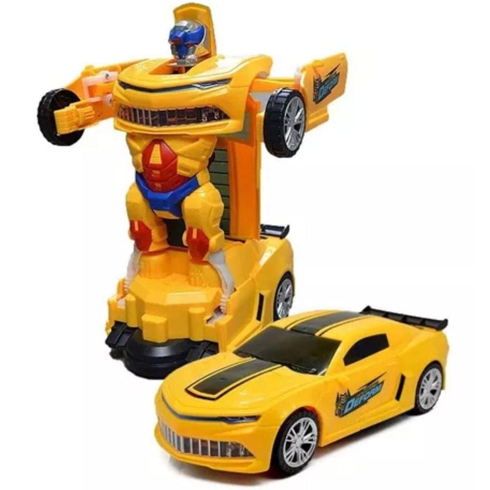 Carrinho Transformers Som Luz Vira Robô Camaro +