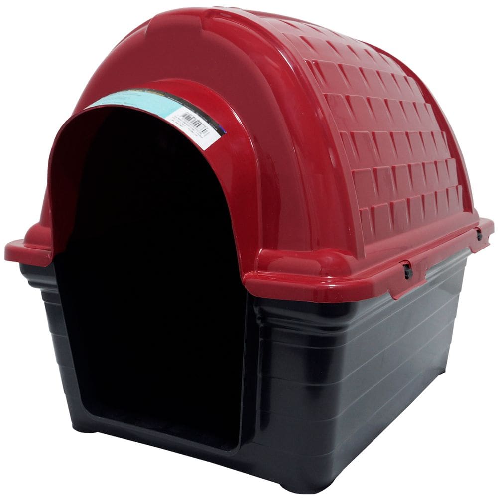 Casinha de Cachorro Cão e Gato Plástica Iglu Número 5 Porte Médio Vermelha Furacão Pet N5,0 01014