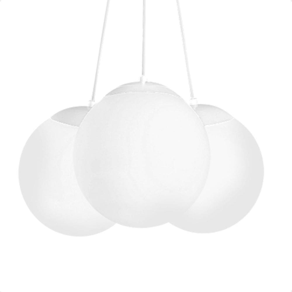 Lustre Pendente Blumenau Globb 3Xe27 Bivolt Leitosa