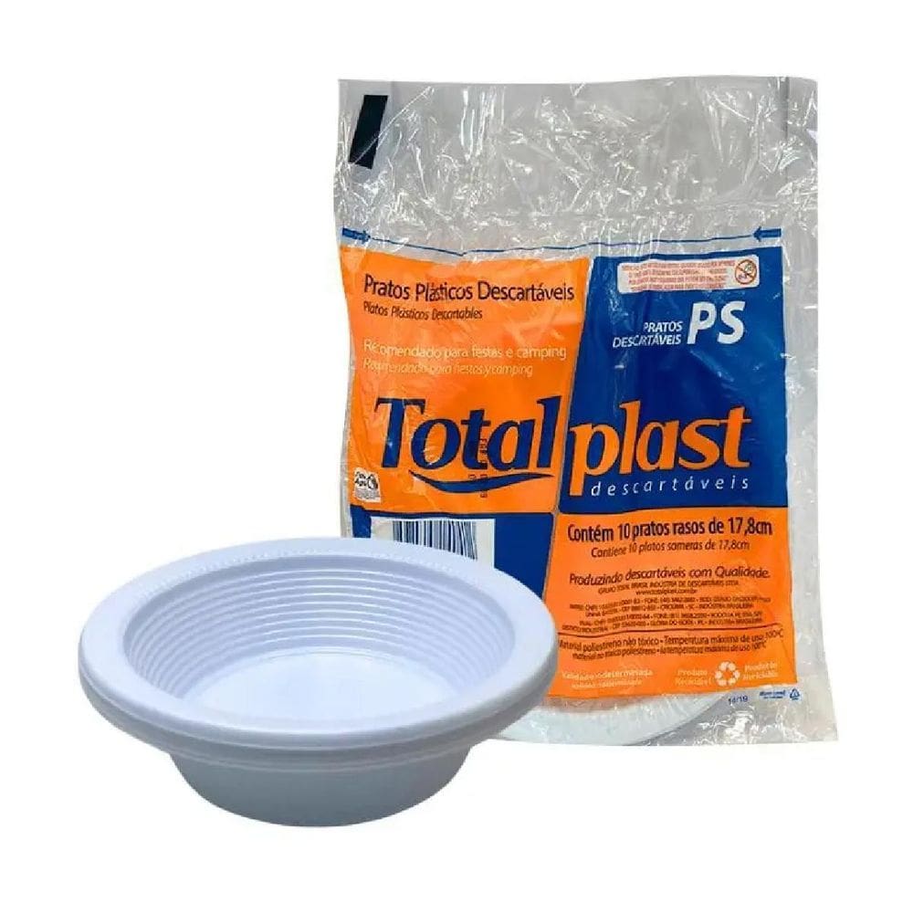 Prato Descartável Cumbuca Fundo 15Cm Sobremesa C/50 Branco