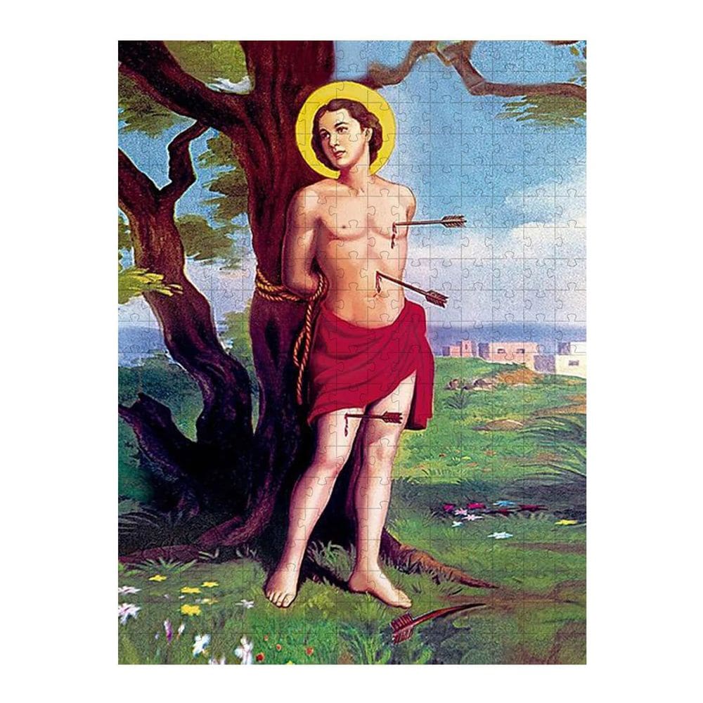Quebra-Cabeça Religioso Cognitivo São Sebastião 35 Peças Mdf