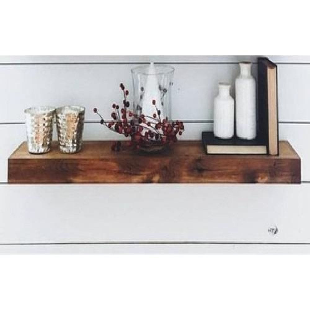 Prateleira Com Suporte Invisível Madeira Maciça 90X15