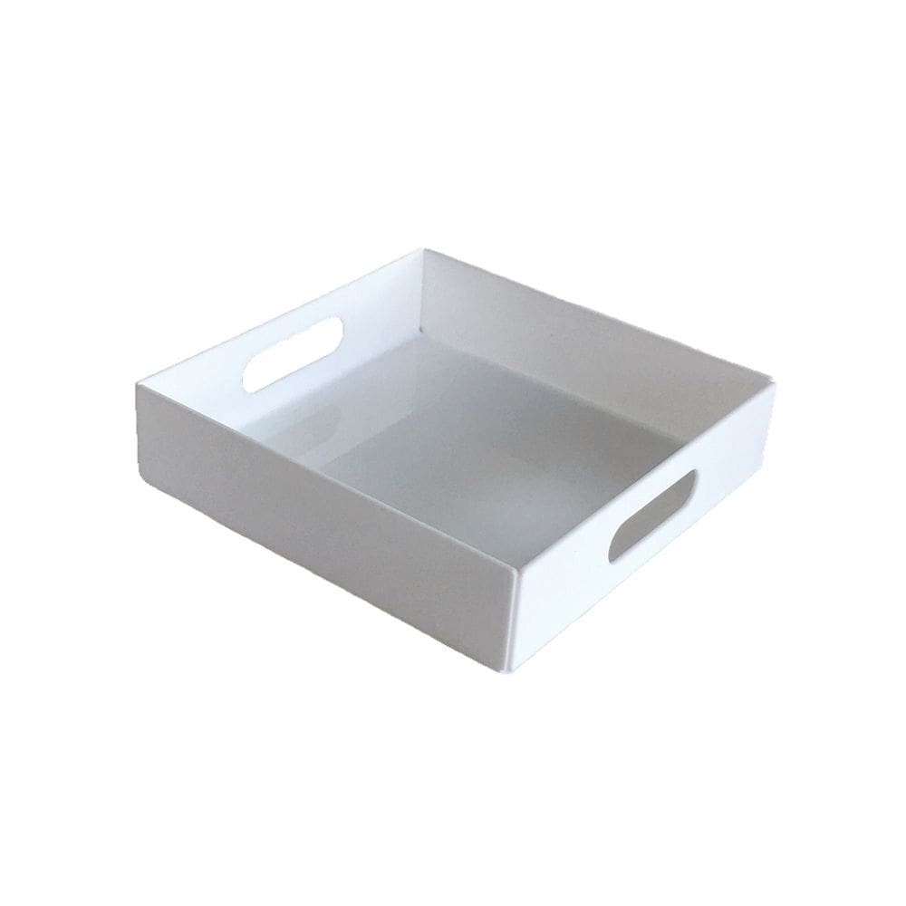 Bandeja de acrílico branco quadrada
