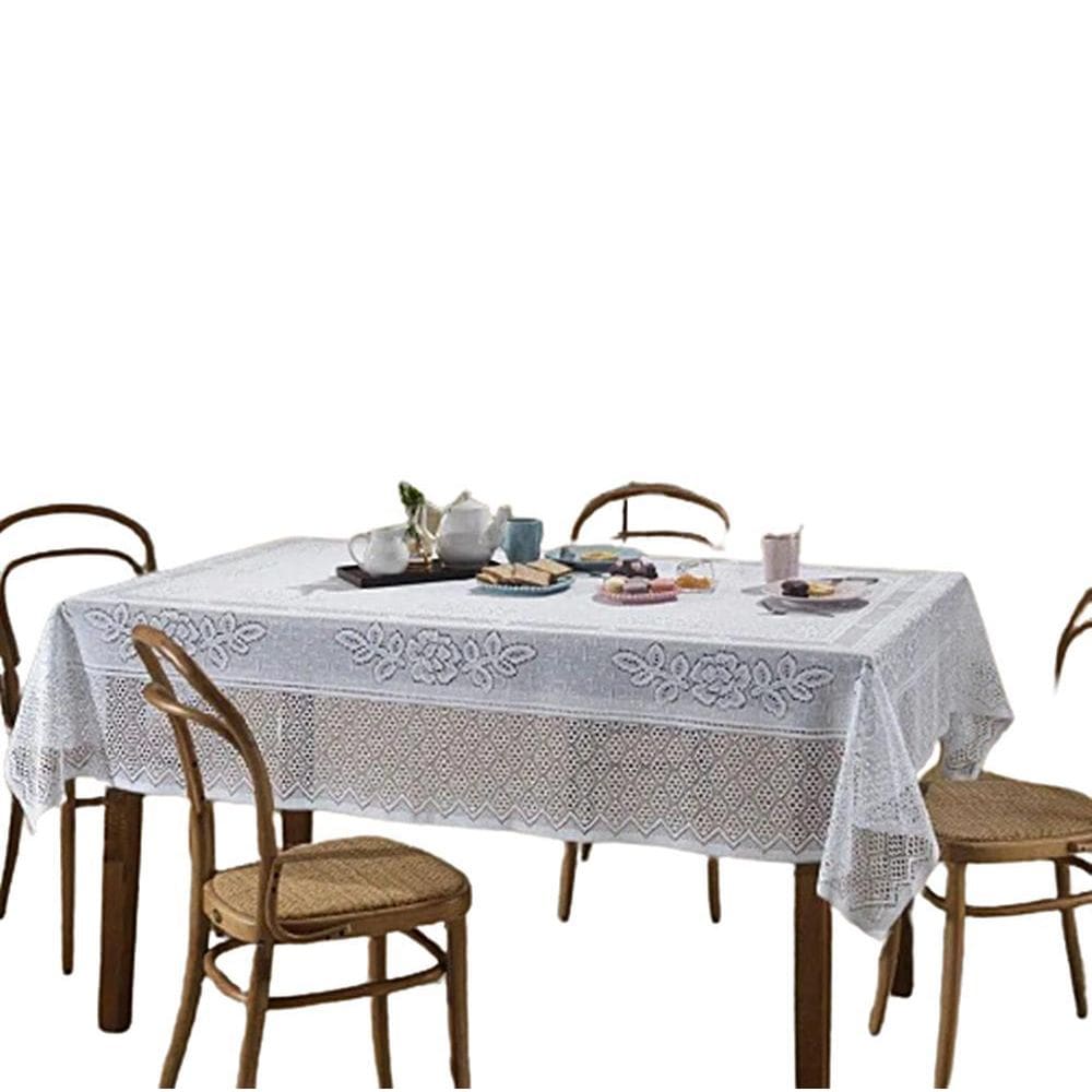 Toalha De Mesa Renda Clássica Branca 1,50m x 1,50m
