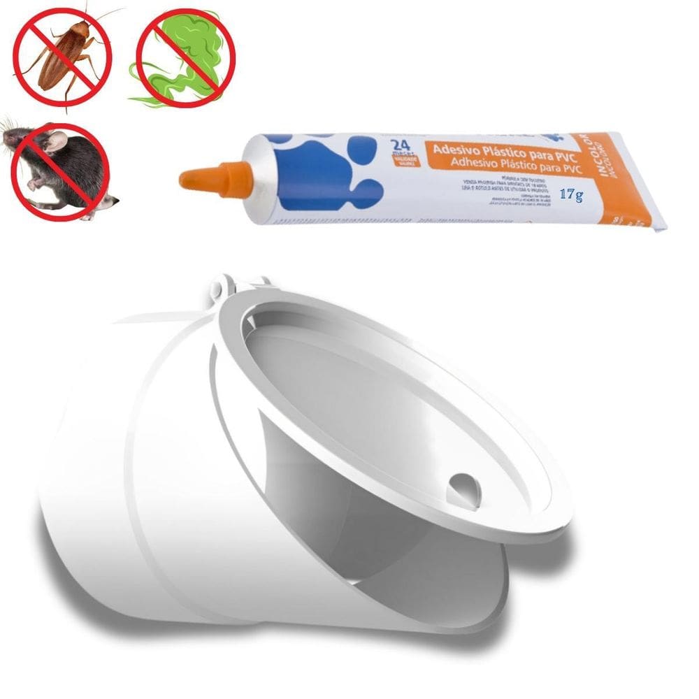 Válvula Retenção Esgoto 150Mm + Cola Adesivo Pvc Incolor 17G