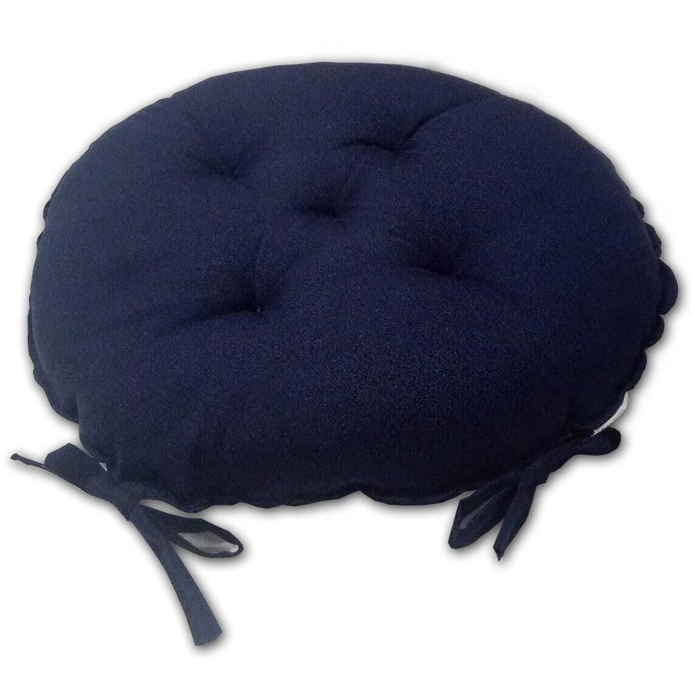 Assento Para Cadeira Almofada Futon 40X40 Redondo Azul