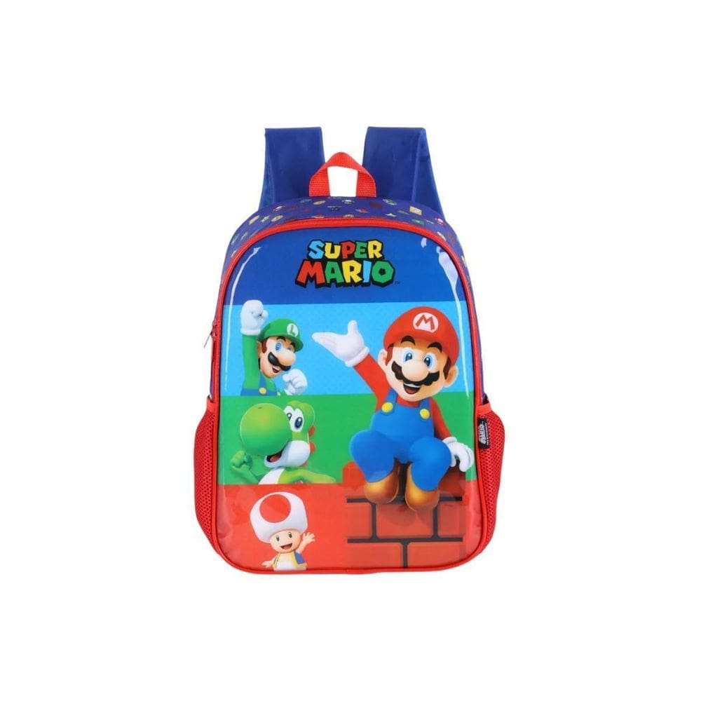 Mochila Costas Super Mario Bros Escolar Meninos Vermelho