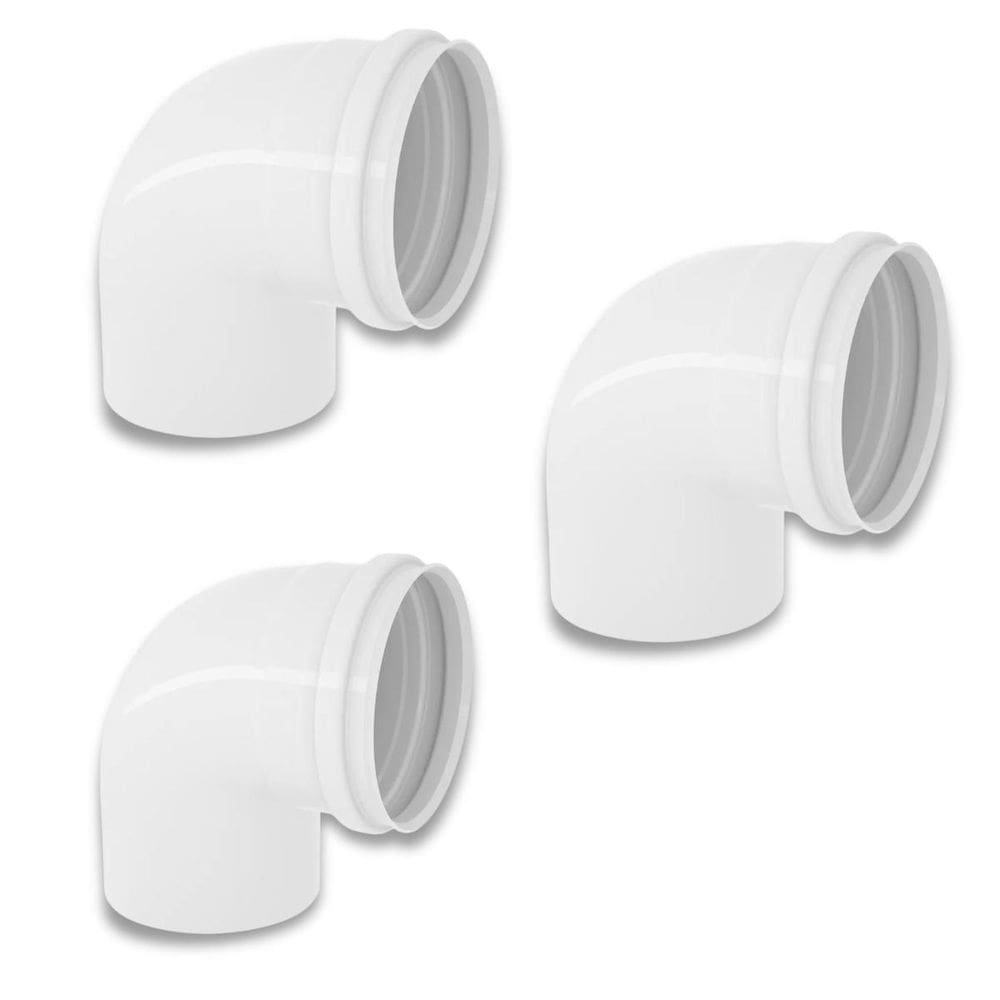 Kit 3 Cotovelos Joelho Esgoto Pvc 90 Graus Branco 75Mm