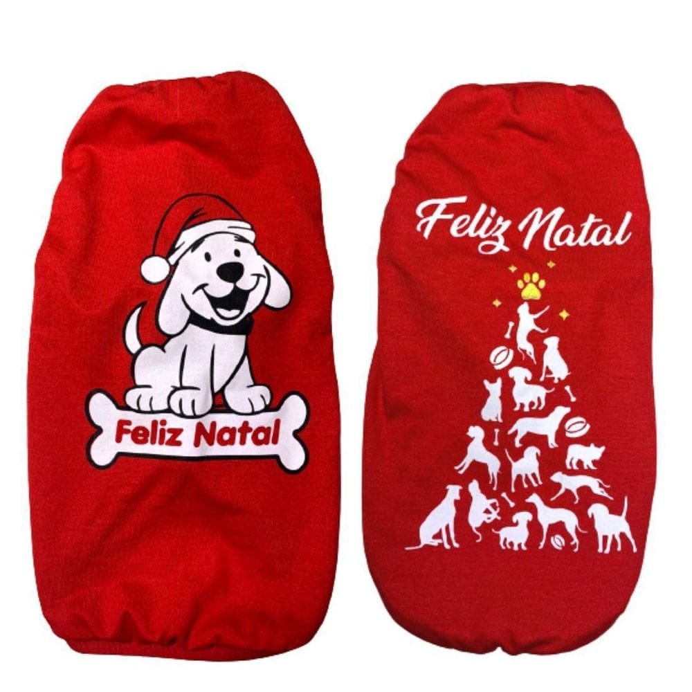 Kit 2 Roupas Para Cães E Gatos De Natal - G