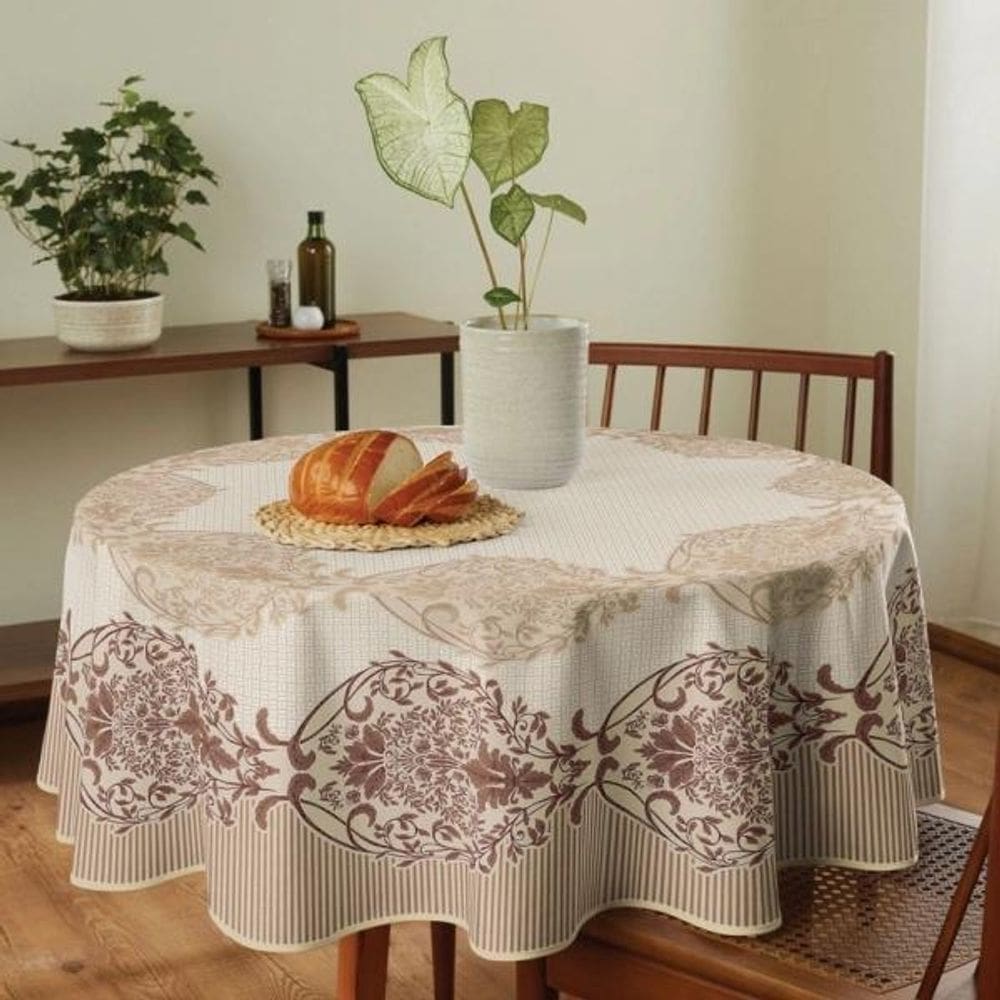 Toalha De Mesa Pop Quadrada 4 Lugares Sintra Marrom 140X140