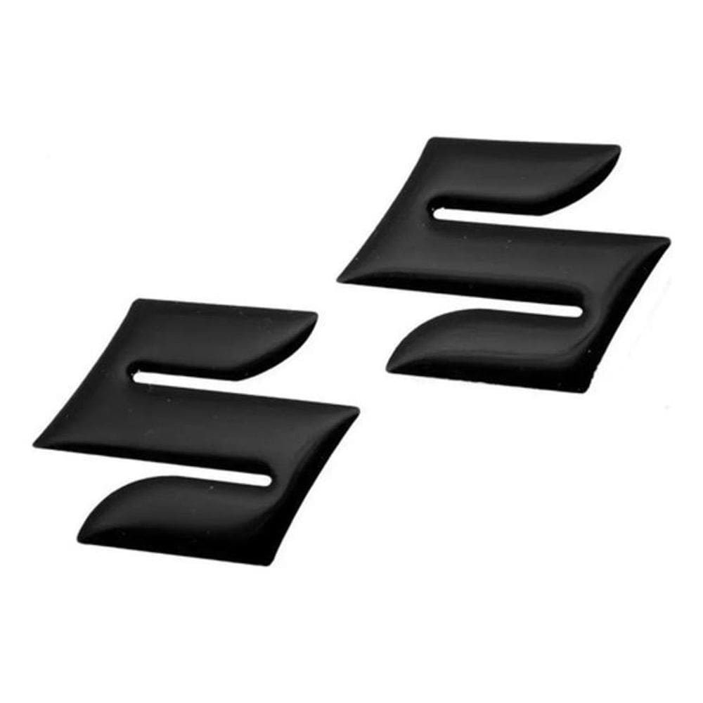Emblema Adesivo Resinado Logo Tanque Suzuki Preto Par