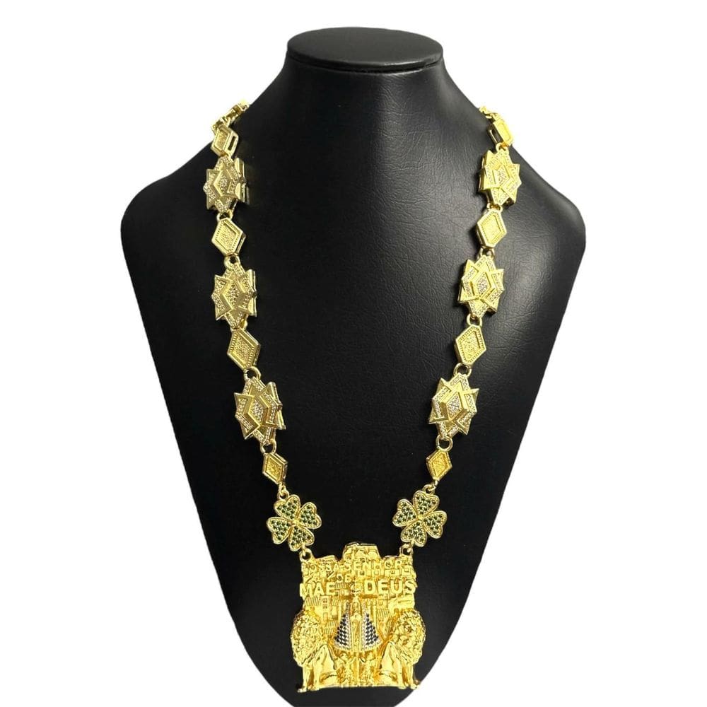 Cordão Nossa Senhora Mãe De Deus Banhado A Ouro 18K