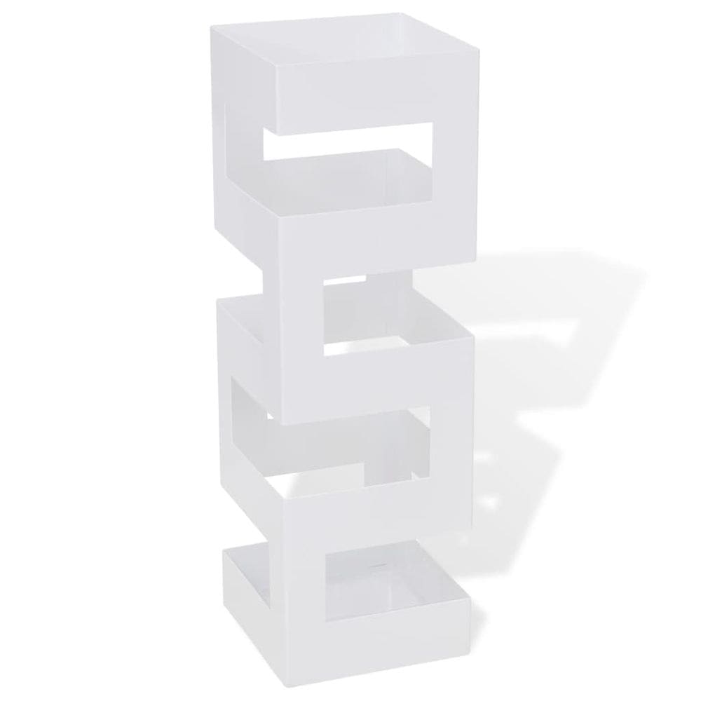 Suporte de guarda-chuva vidaXL Versatile White Revestido a Pó