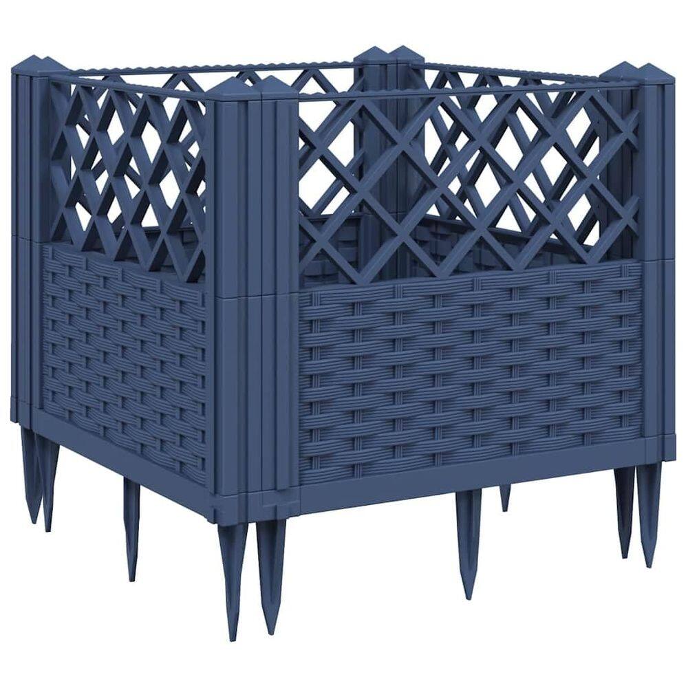 Plantador de jardim vidaXL quadrado de polipropileno estilo rattan