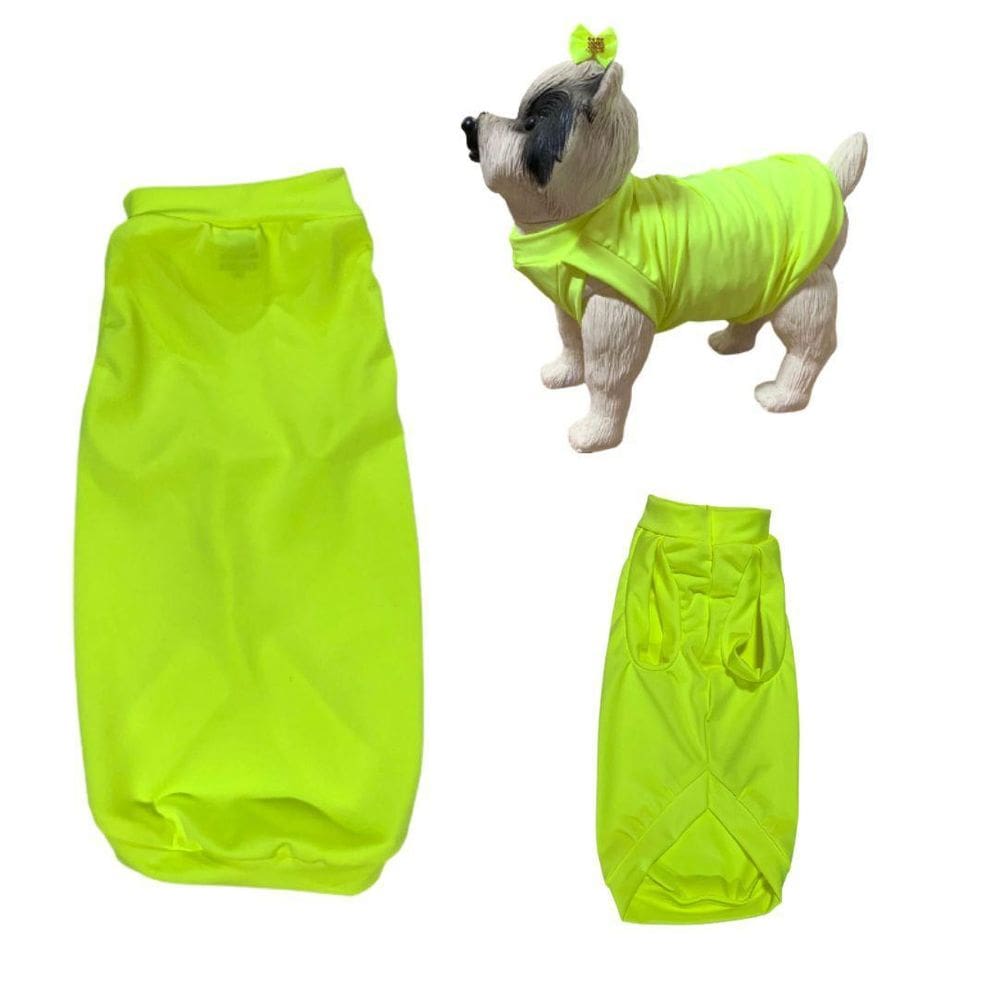 Roupa Para Cães E Gatos - Camiseta Neon Amarelo Gg