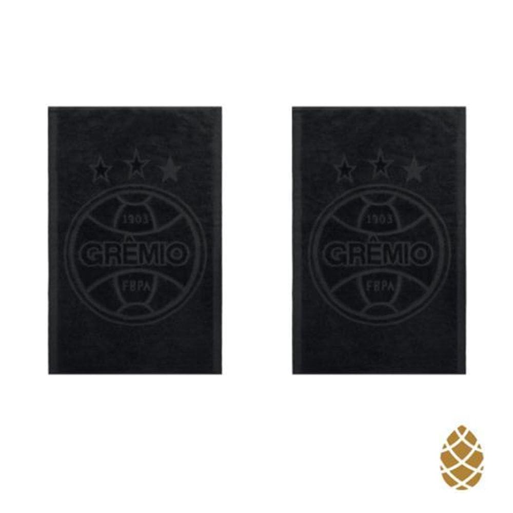 Kit 2 Toalhas De Rosto Jacquard Buettner Grêmio Preto