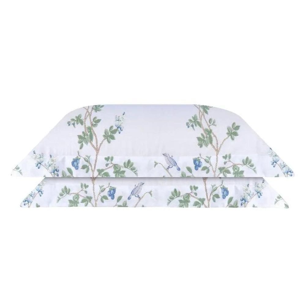 Kit Com 2 Fronhas Coleção Malai Blue Sultan Cetim 300 Fios