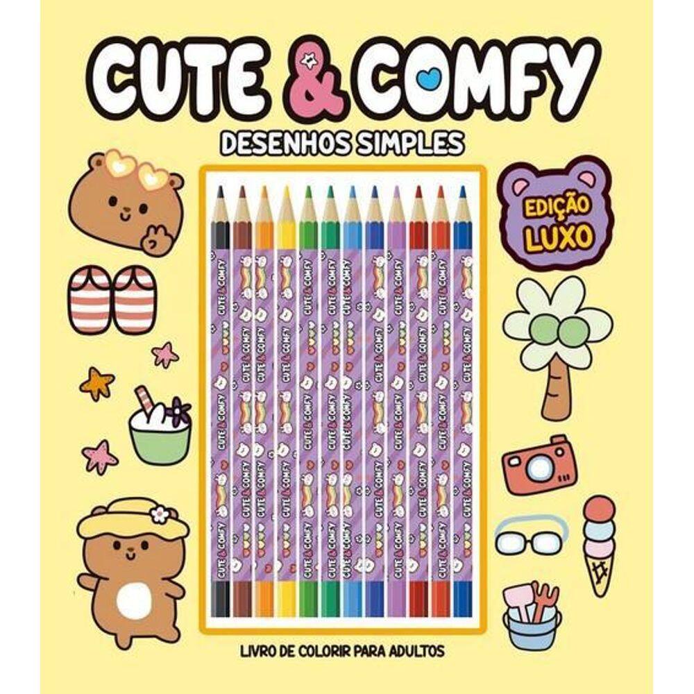 Cute & Comfy - Desenhos Simples - Luxo - 12 Lápis De Cor