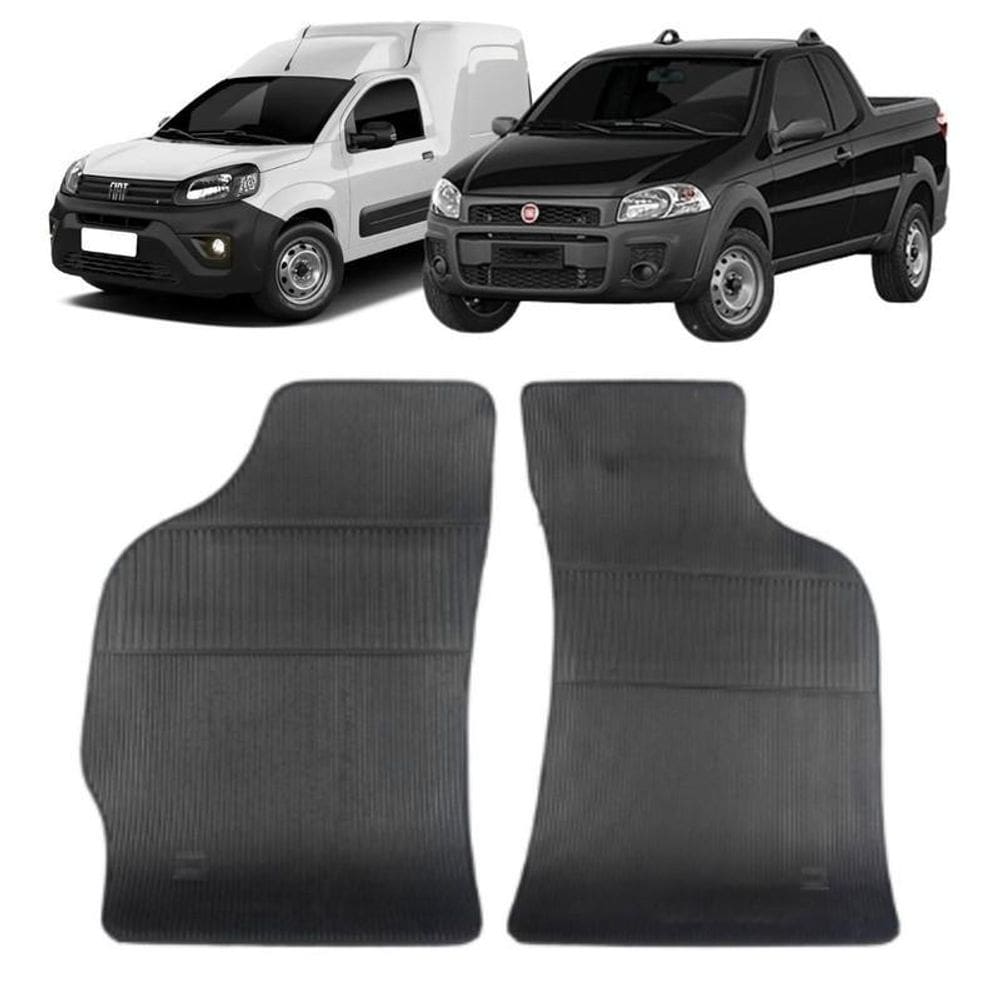 Tapete Borracha Fiat Strada E Fiorino 1985 Até 2013 2 Peças