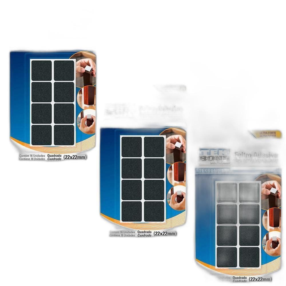 Kit 48 Feltro Prot Qua Adesivo Pé Sofá Cadeira Mesa Tekbond