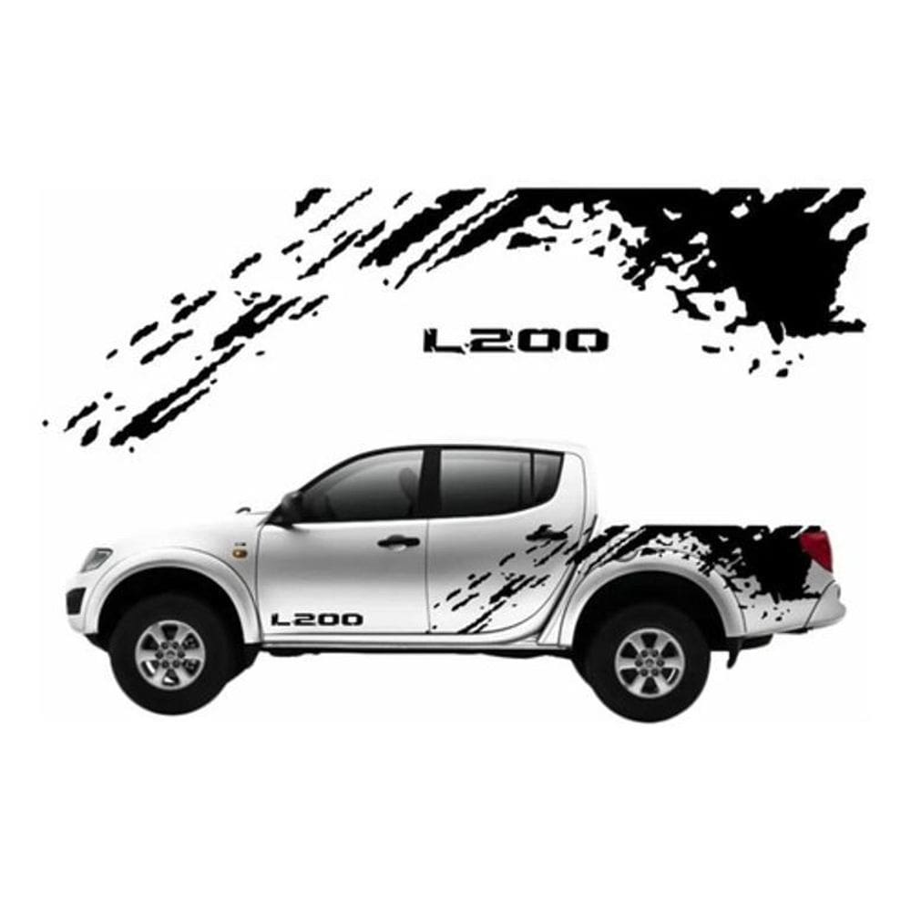 Kit Adesivos Laterais Compatível Com Mitsubishi L200 Triton