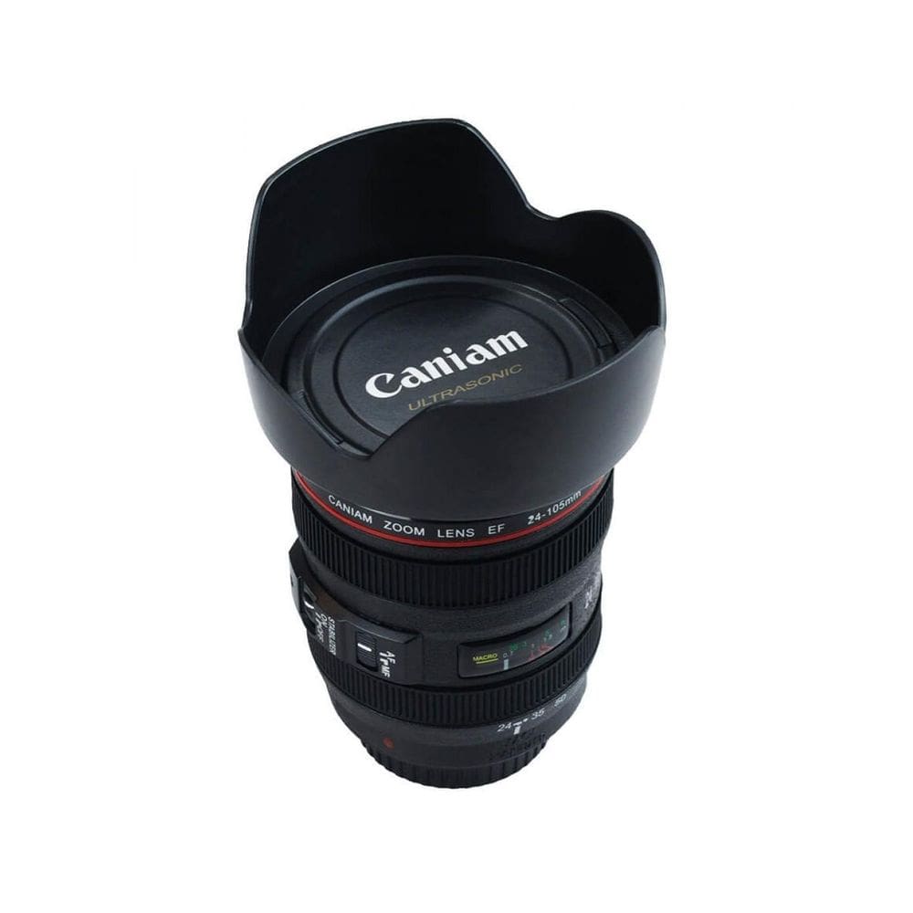 Copo Preto Plástico Lente De Câmera Fotográfica 480 Ml