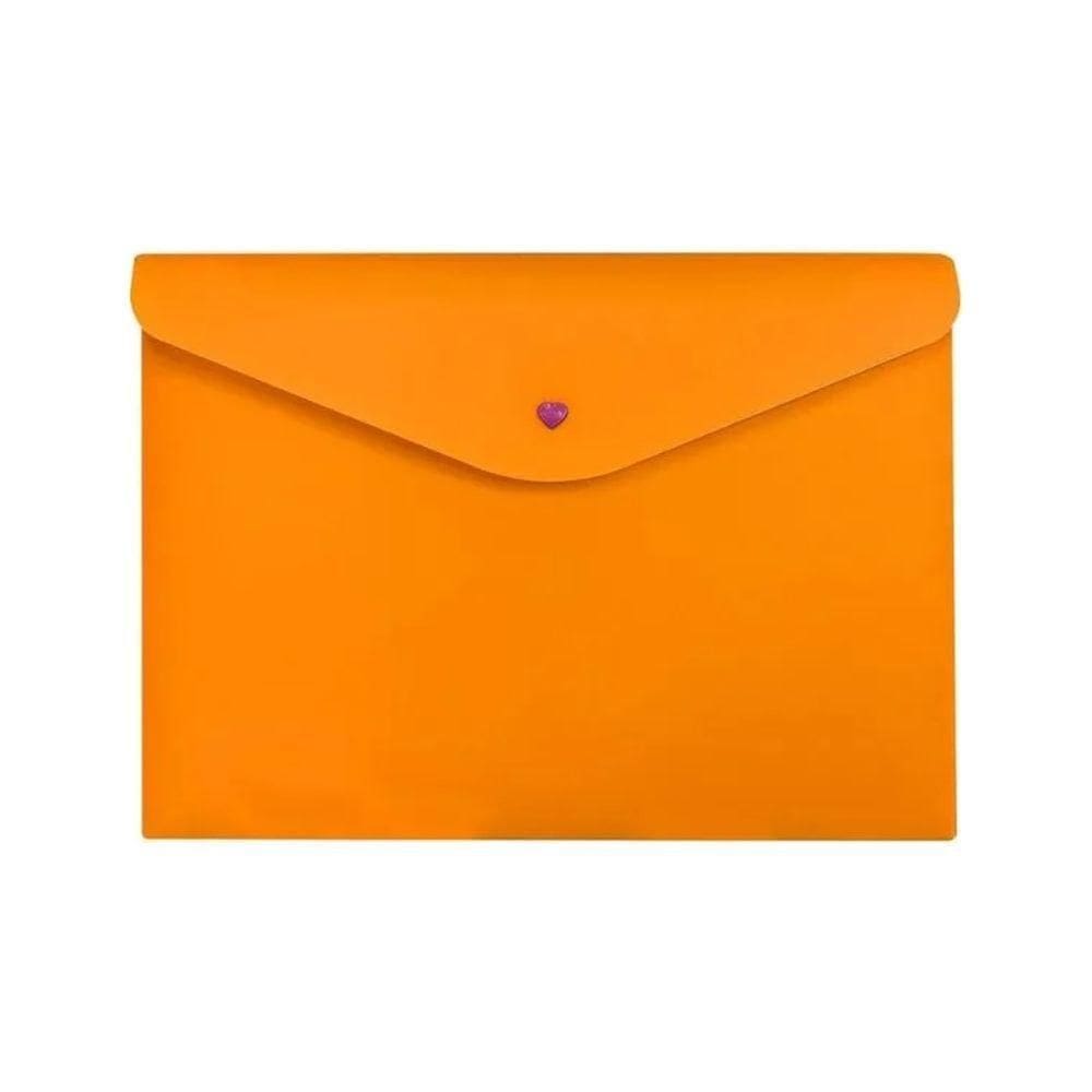 Envelope Plástico Com Botão A4 Laranja - Dello