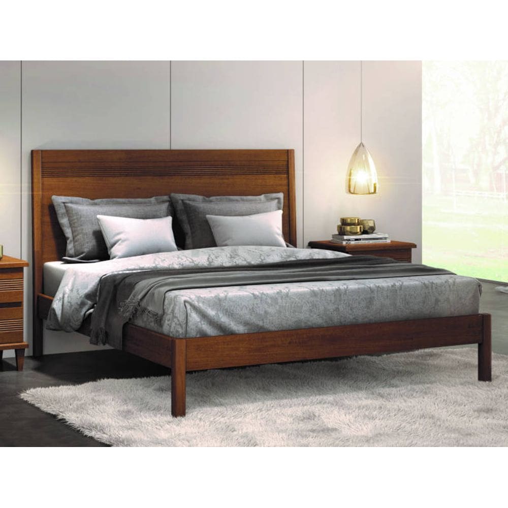 Cama Casal Madeira Maciça 1,60m - Lisboa - Móveis Montanhês