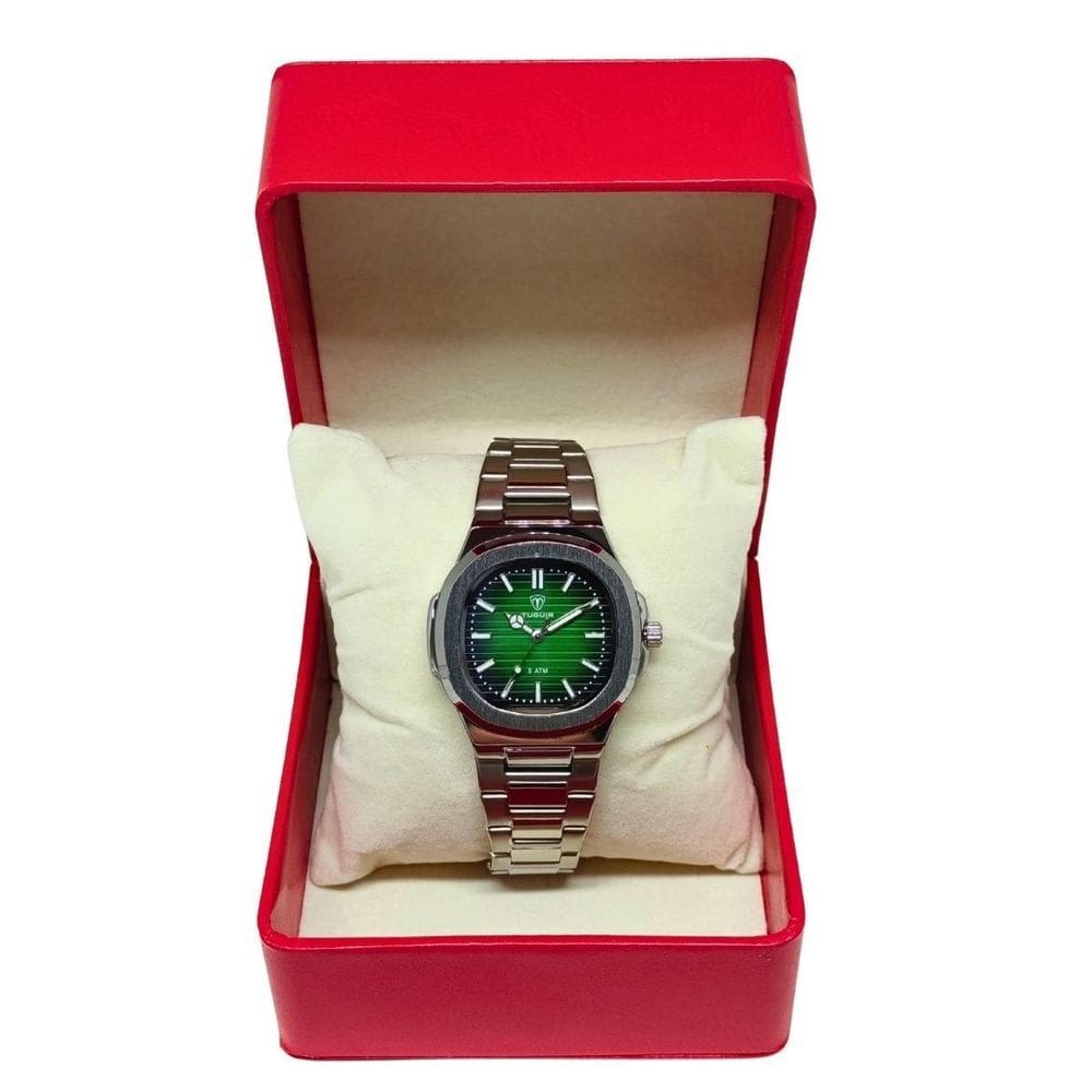 Relógio Masculino Tuguir Analógico 9218 Prata E Verde
