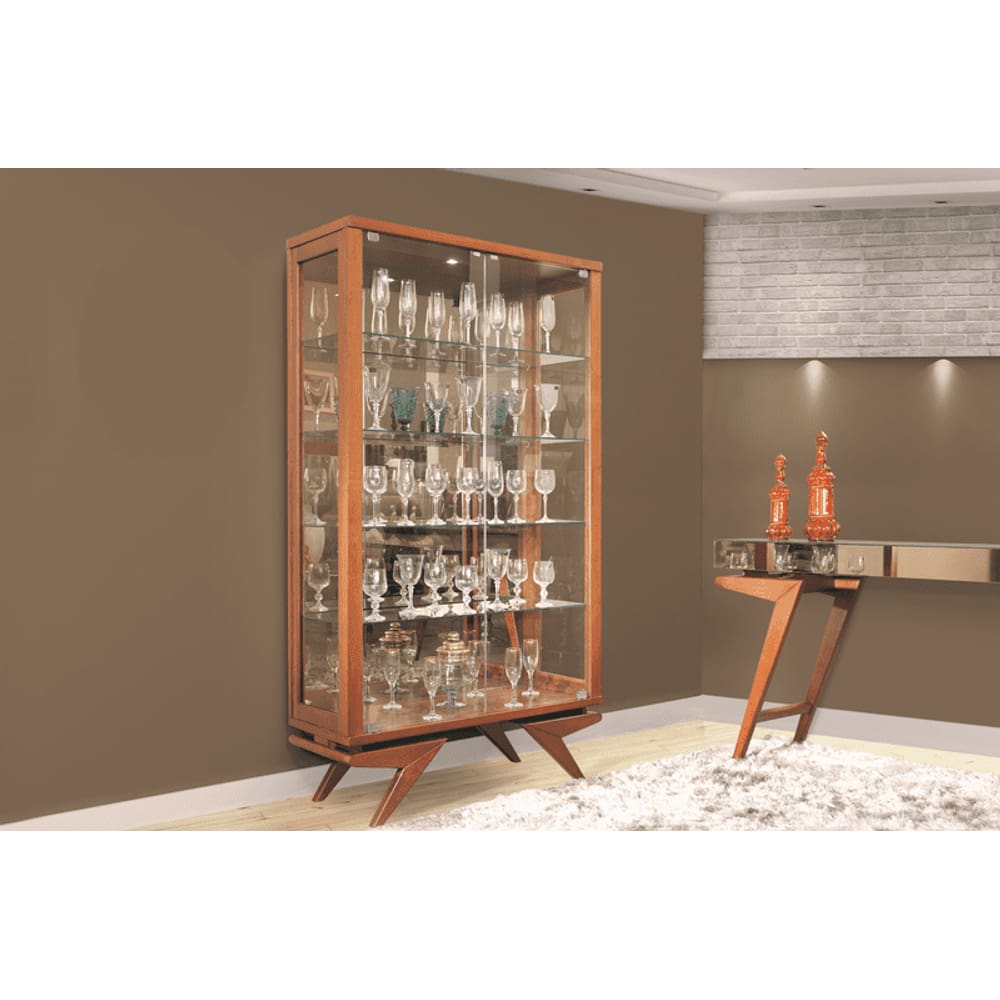 Cristaleira Moderna Vidro Puxadores Cristal Pérola Montanhês