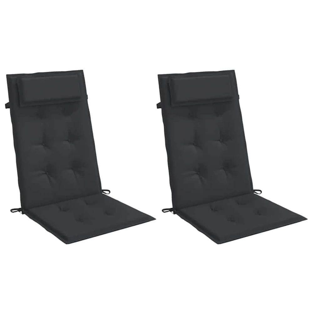 Almofadas de cadeira VidaXL Highback Durable Black Oxford Tecido Oxford