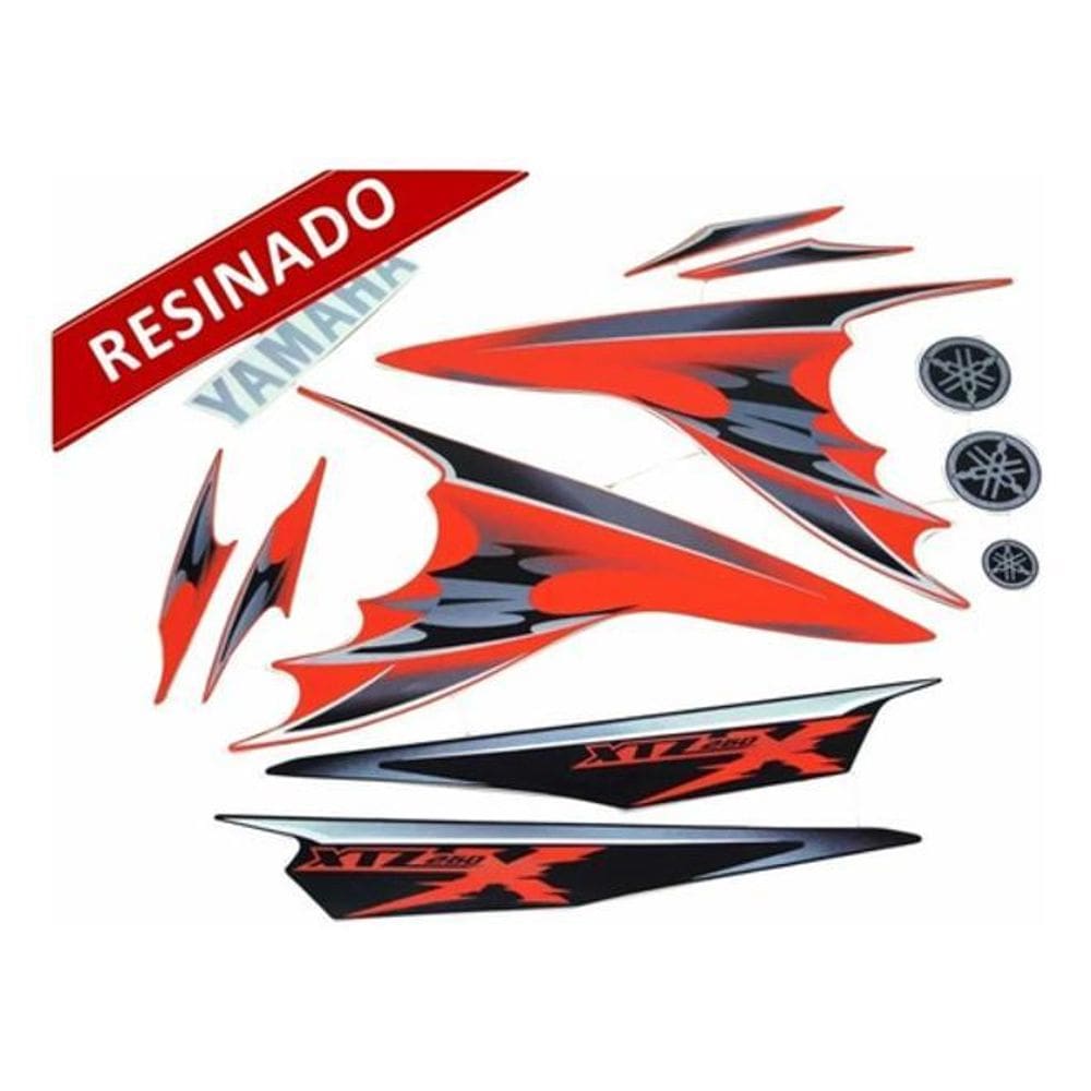 Kit Adesivos Xtz 250X 2009 Laranja Resinado 10182