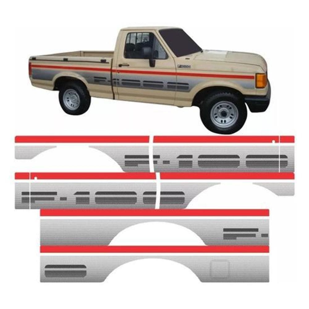 Kit Adesivos Faixas Laterais Compatível Ford F1000 1000Vp