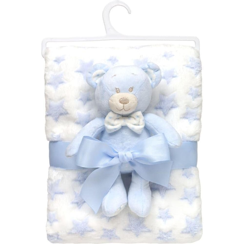 Mantinha Com Ursinho Soninho Stars Azul - Buba