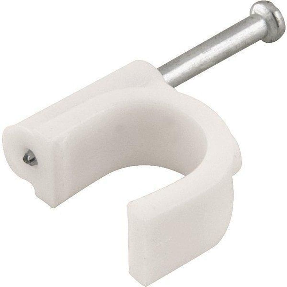 Grampo Para Fios 6Mm Branco Redondo Com 20 Peças - Vonder