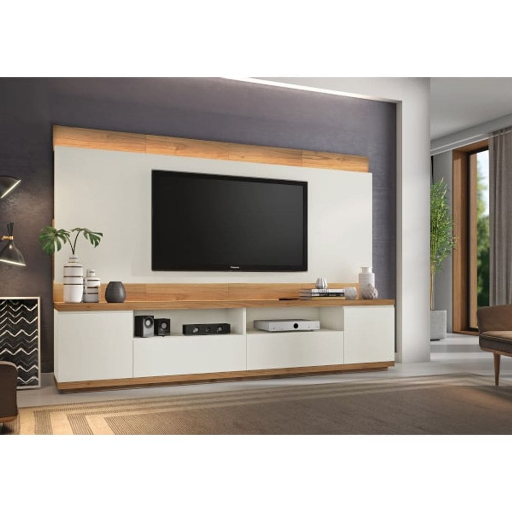 Home para sala de tv moderno 2,70m de largura Rubi - Móveis Montanhês