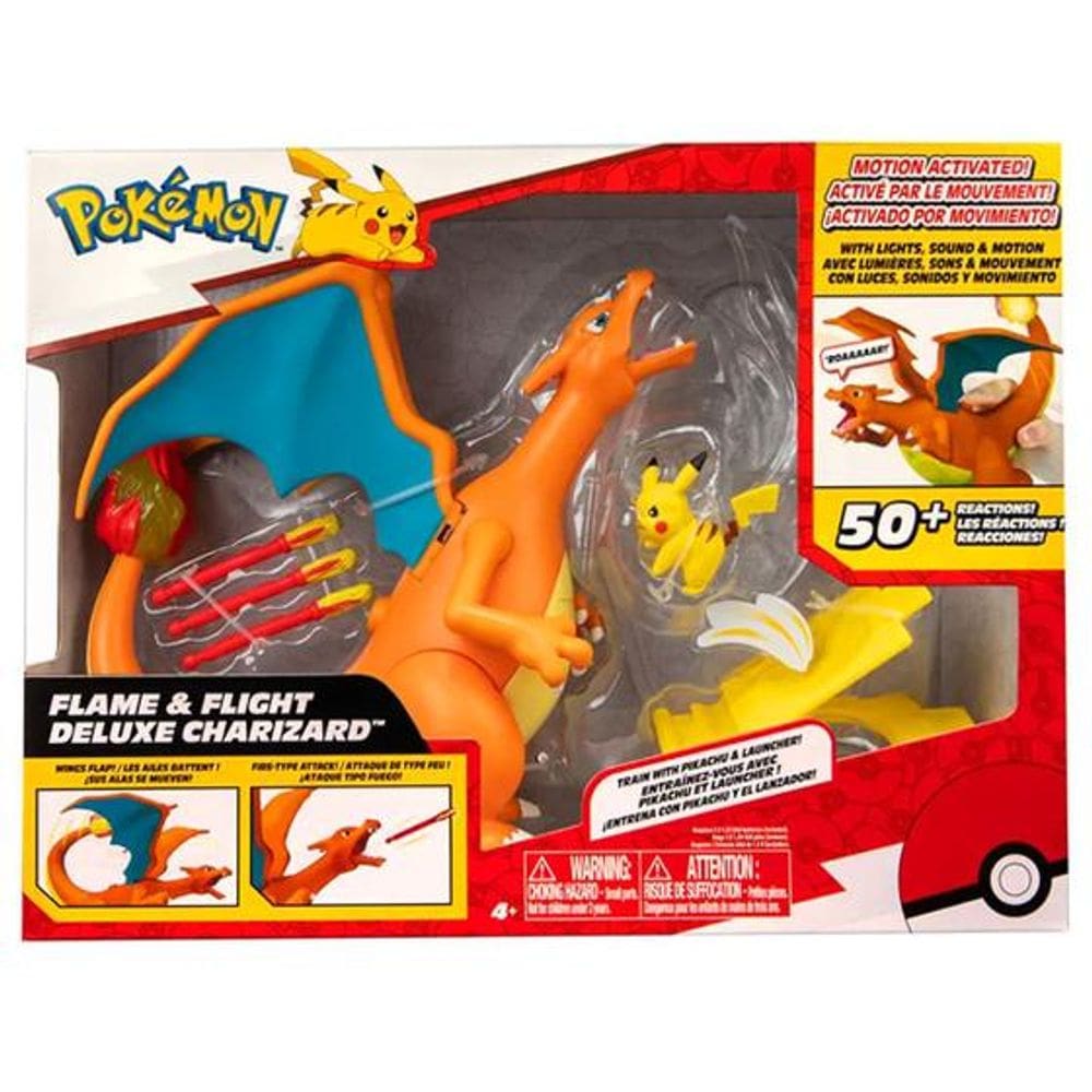 Pokémon Figura de Luxo Charizard Com Pikachu E Acessórios - Pokemon - Sunny 3296