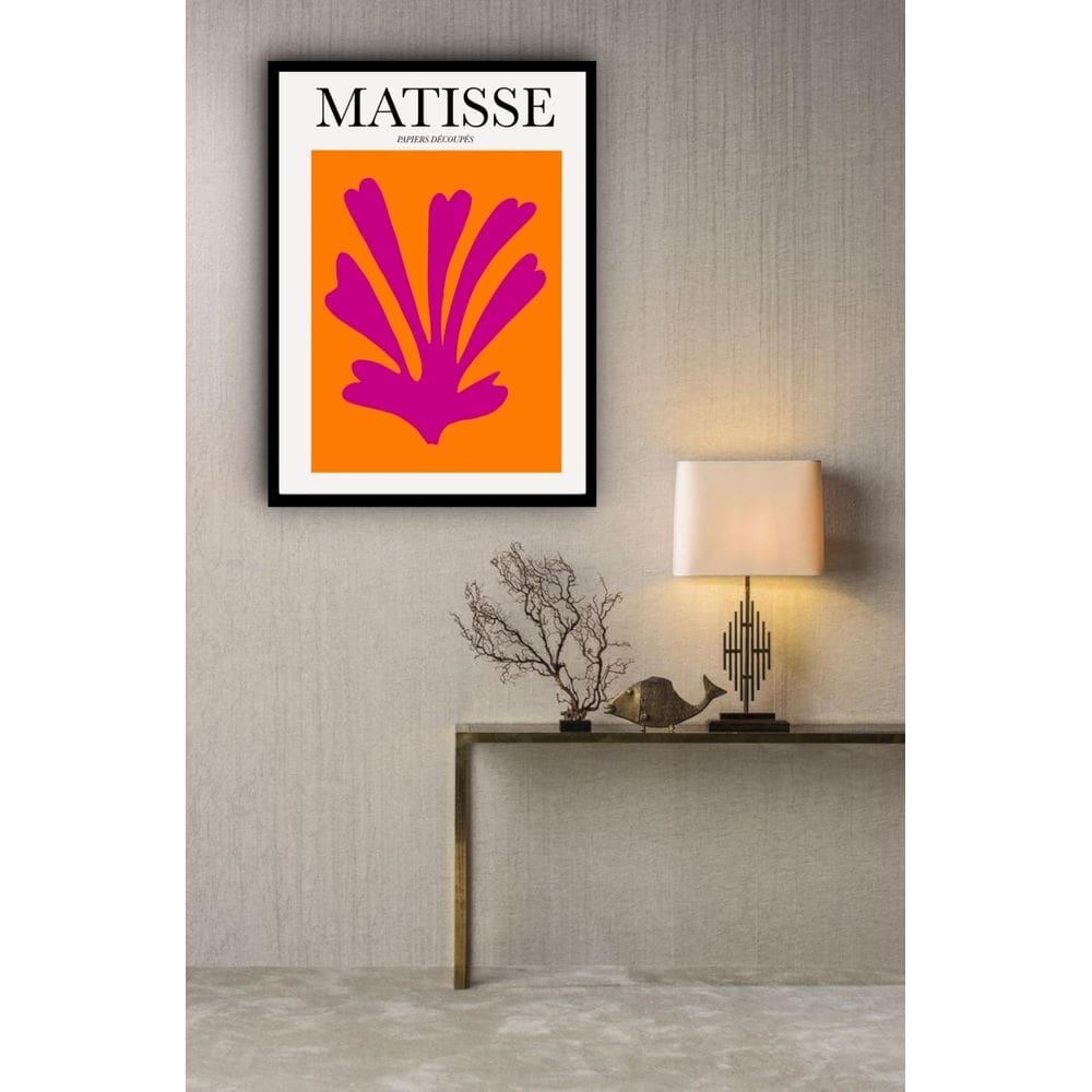 Quadro Decorativo Matisse Coral Floral Lilás - 70X50Cm
