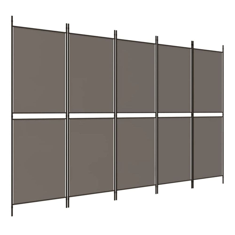 Divisória de quarto vidaXL de 5 painéis com superfície de tecido antracite
